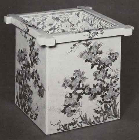 Water jar in the shape of a well curb, Satsuma ware. Edo period, 19th century. Stoneware with enamels ever colorless glaze. H. 6 in. Courtesy of the Freer Gallery of Art, Smithsonian Institution, 97.10.
