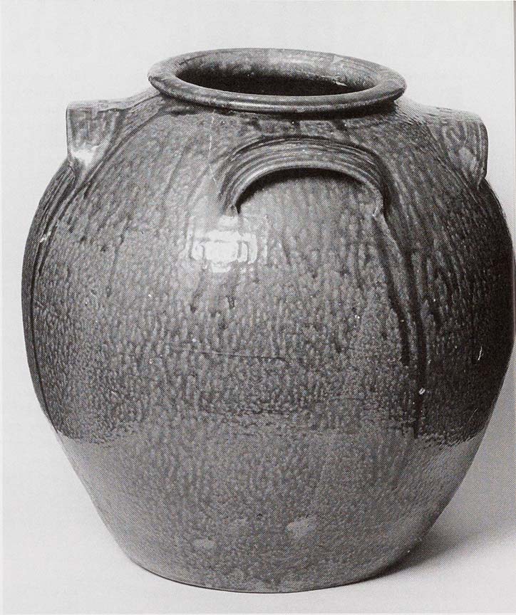 Alkaline-glazed stoneware fifteen gallon storage jar, Daniel Seagle (1805-1867), Catawba Valley, North Carolina.