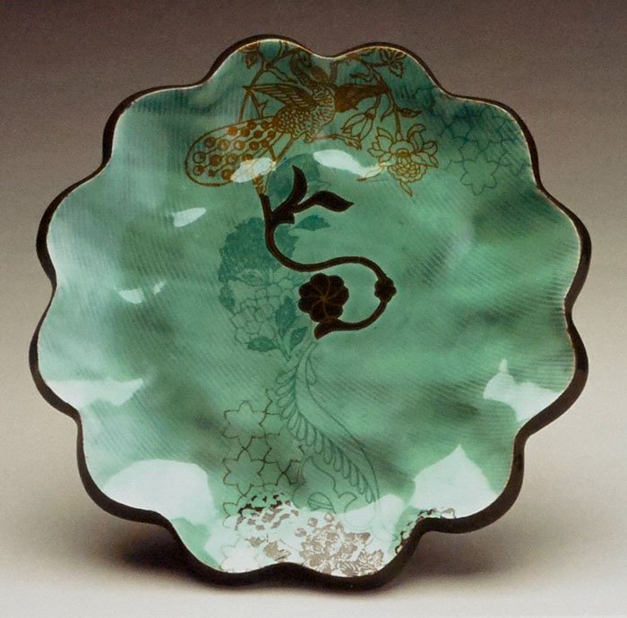 Serving Dish, 2010. Dark stoneware, silk-screened transfers, 9in. Serving Dish, 2010. Dark stoneware, silk-screened transfers, 9in.