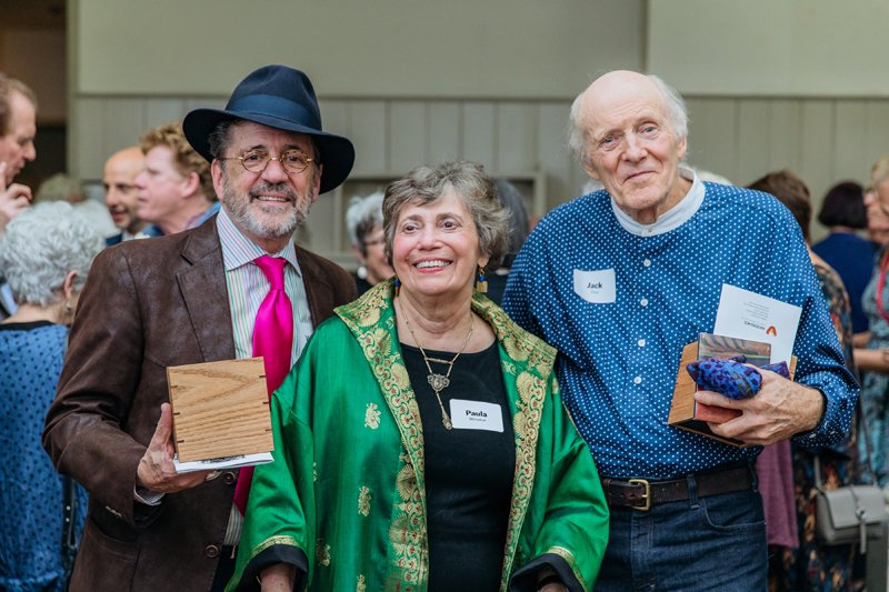 Left to Right: Wayne Higby, Paula Wonokur, Jack Troy, 2018. Photo courtesy of Watershed Center for the Ceramic Arts. Left to Right: Wayne Higby, Paula Wonokur, Jack Troy, 2018. Photo courtesy of Watershed Center for the Ceramic Arts.