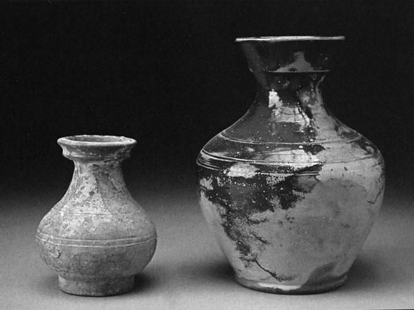 Chinese Han Vase and Jugtown &quot;Han&quot; Vase turned by Ben Owen Senior ©1930. 7x 4x 4 in. and 11 x 8x 8 in. Photograph by Ben Owen III