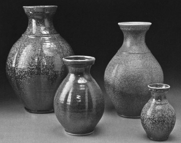 Various &quot;Han&quot; Vases in Patina Green by Ben Owen III. 2012.16 in., 12 in. and 9 in.