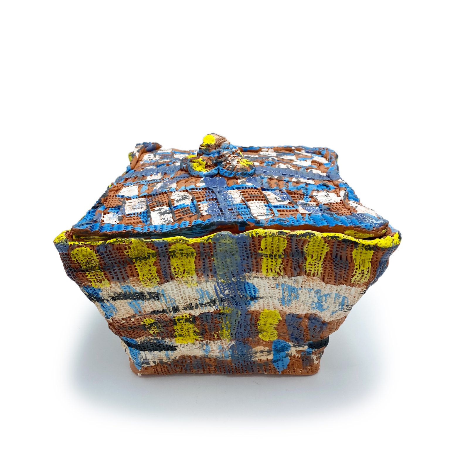 Asian Taper Basket, Earthenware and B-Mix, fired low, fourteen by thirteen inches. Photo courtesy of Northern Clay Center.