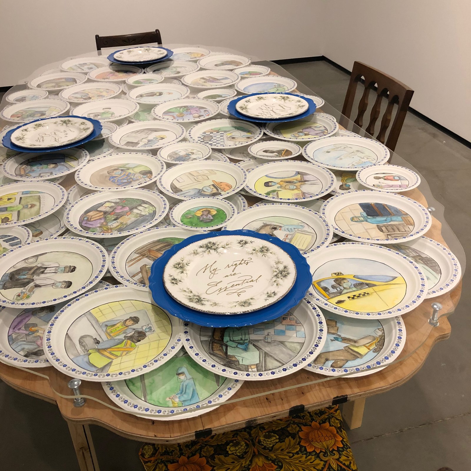Installation view: a seat at the table. Photo credit: Carole Epp