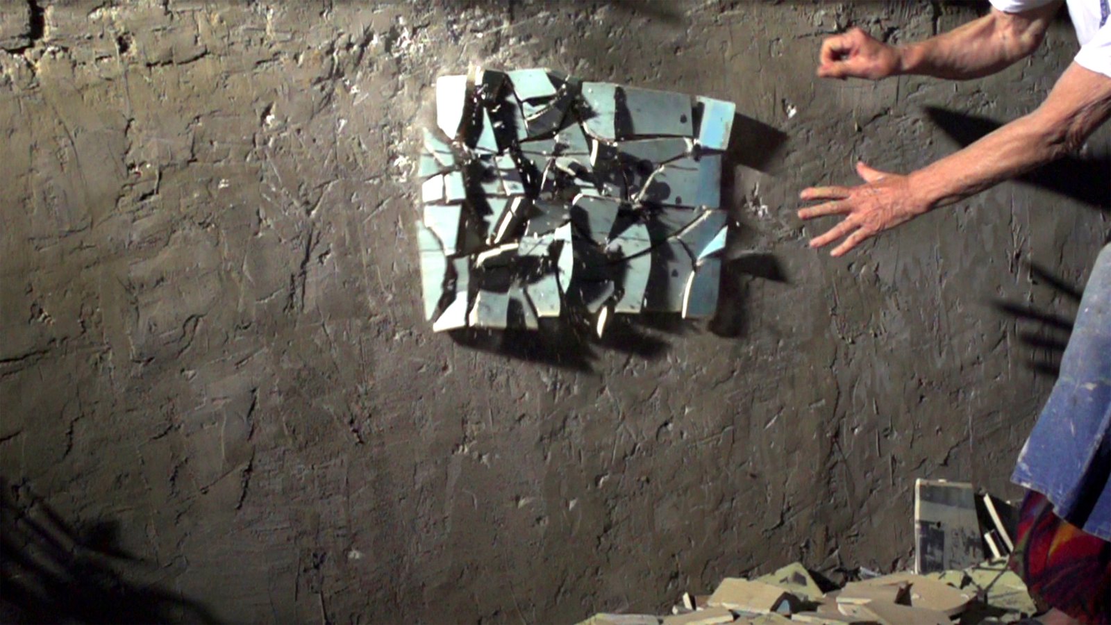 Magdalena Hefetz, I Broke Her, depicts the destruction and burial of 40 meters of clay slabs printed with images of the wall that divides Abu Dis – a suburb of Jerusalem. Photo credit: Jair Halpar
