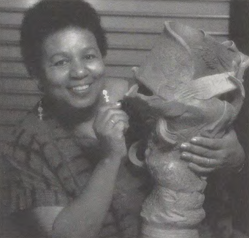 Yvonne Edwards-Tucker working. 1983.
