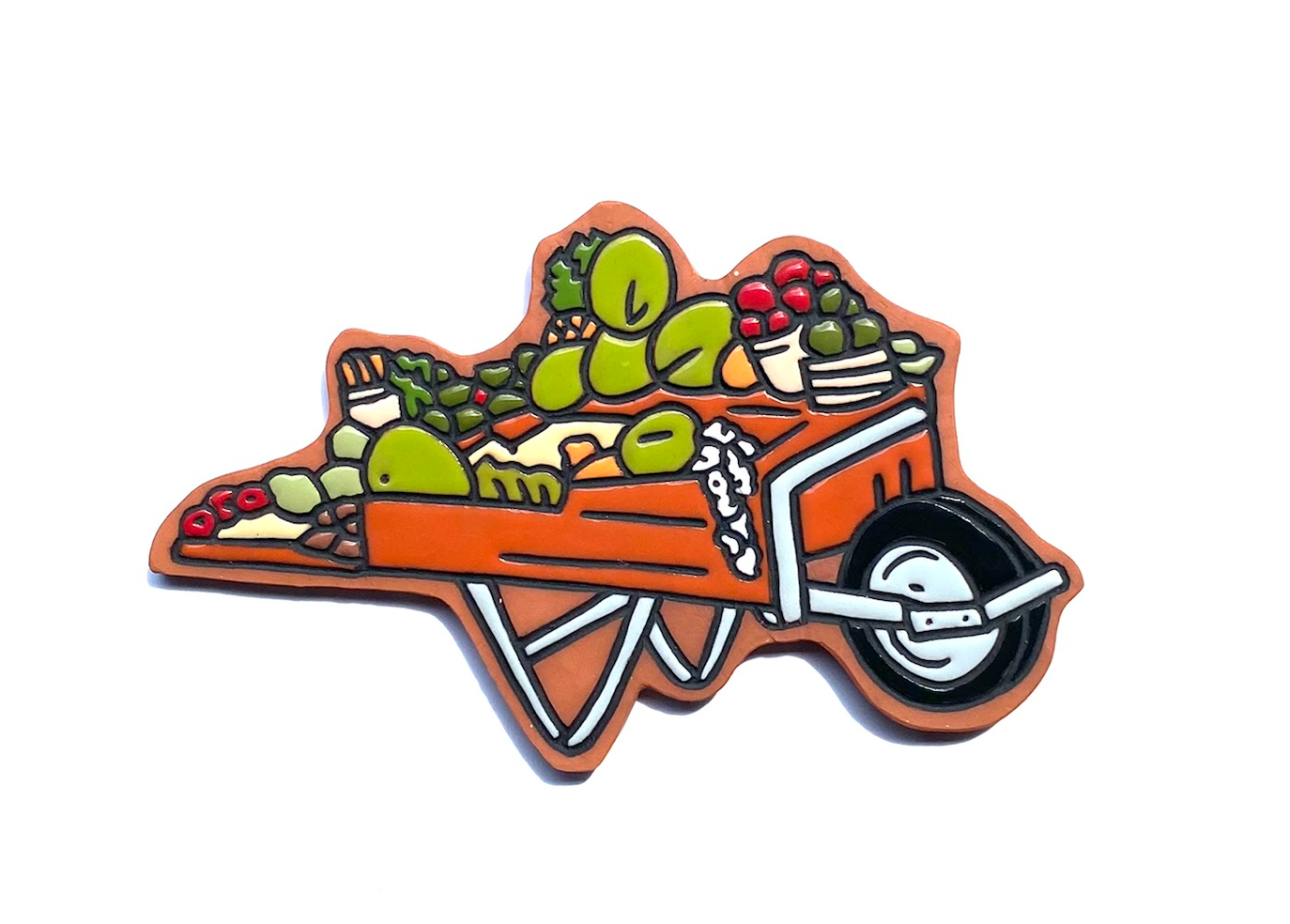 Christina Erives, Fruit Cart Tile, earthenware, 2022, 9” x 5” x .25”