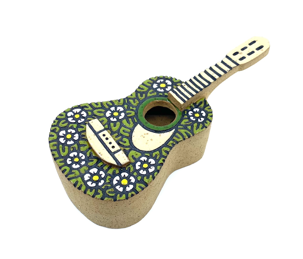 Christina Erives, Ukulele, stoneware, 2022, 5” x 9” x 2.25”