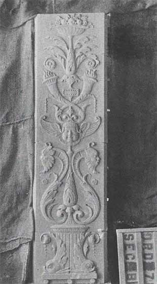 Clay model #7889 by Isadore Kaplan, modeler for the New York Architectural Terra Cotta Company. This terra cotta ornament was designed for 30 Beekman Place, NYC (1928-1929), George Pelham, architect. Clay model #7889 by Isadore Kaplan, modeler for the New York Architectural Terra Cotta Company. This terra cotta ornament was designed for 30 Beekman Place, NYC (1928-1929), George Pelham, architect.