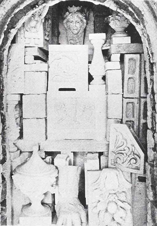 Turn-of-the-century photo of terra cotta stacked in a kiln at the New York Architectural Terra Cotta Company, Long Island, NY. Turn-of-the-century photo of terra cotta stacked in a kiln at the New York Architectural Terra Cotta Company, Long Island, NY.
