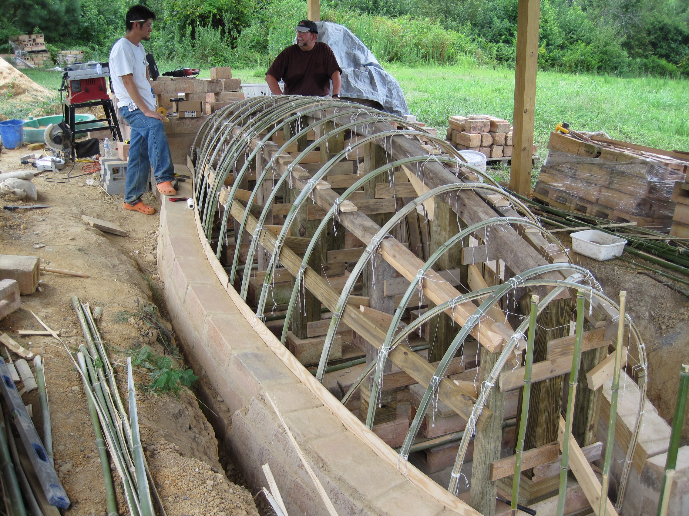 Touya Kiln Building. The kiln structure was constructed using locally sourced bamboo.