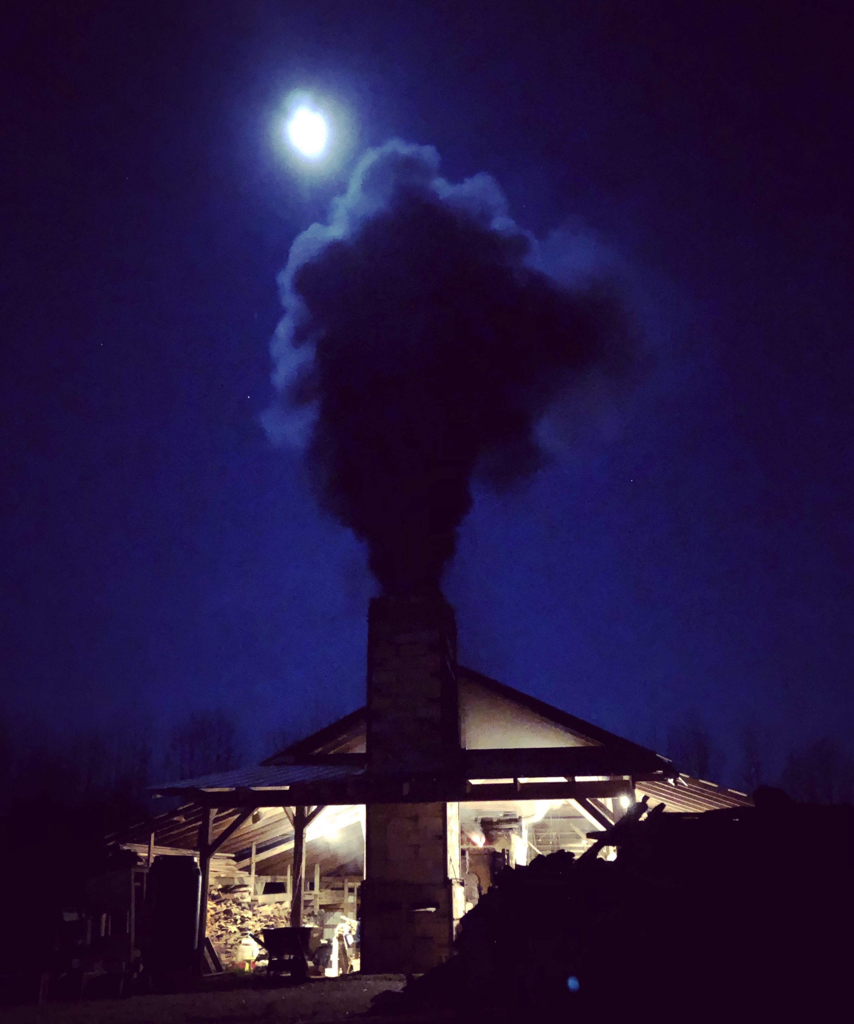Wood firing at Studio Touya in Seagrove, NC.