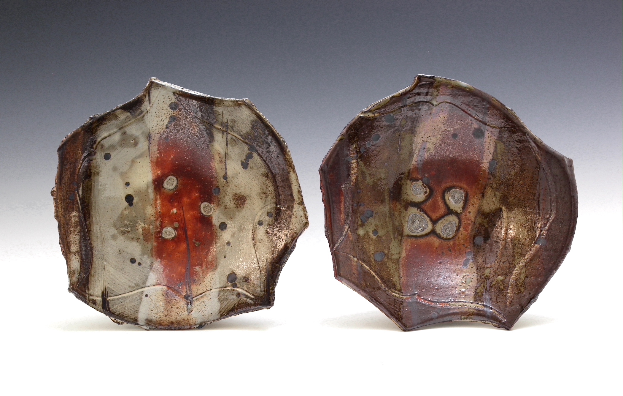 Hitomi Shibata's wood-fired plates. 13” W each.