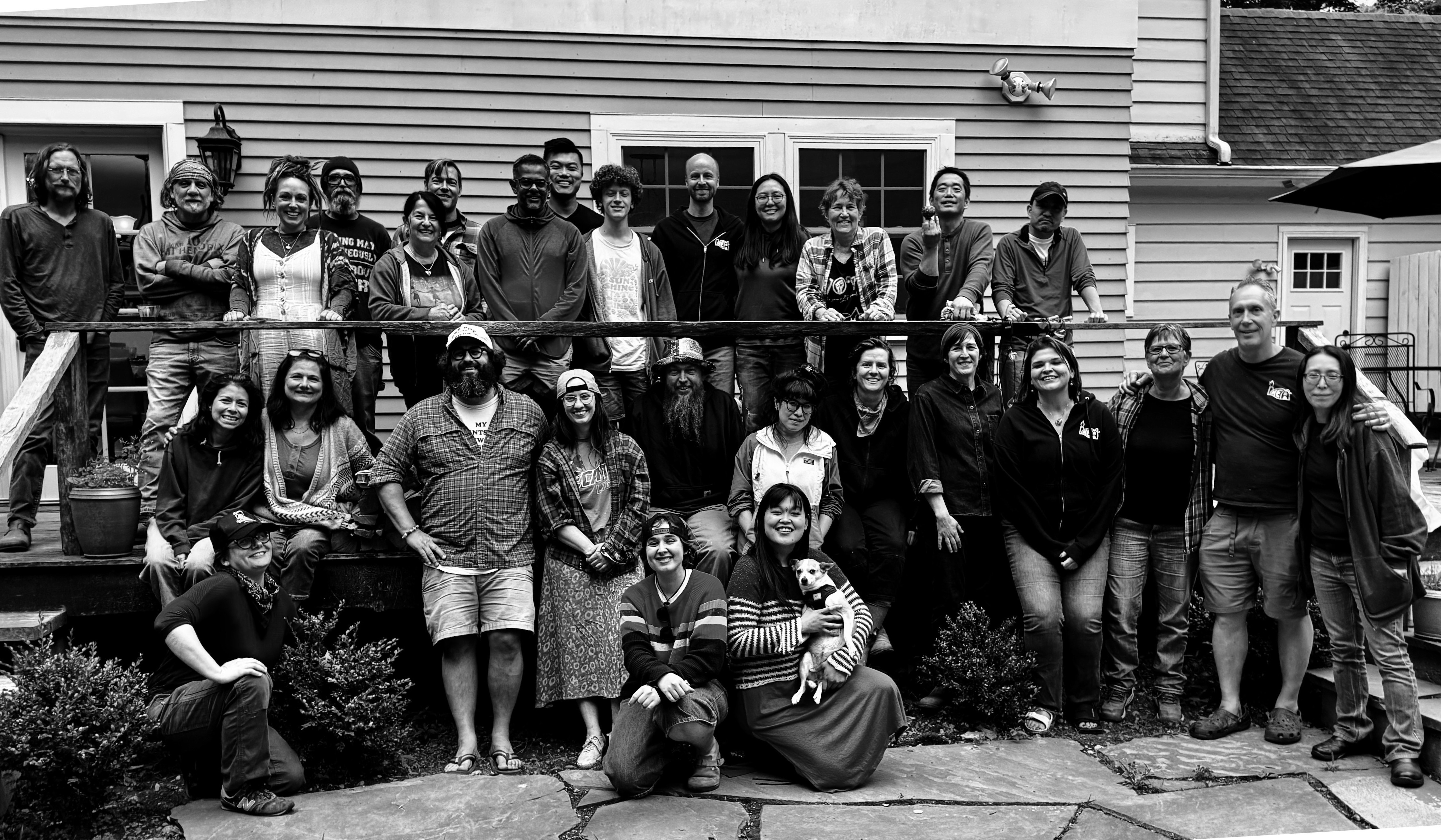 New England Wood Fire Conference was held in June 2025. This group picture of conference participants was taken at Trevor Youngburg's studio. Photo Credit ©NEWFC