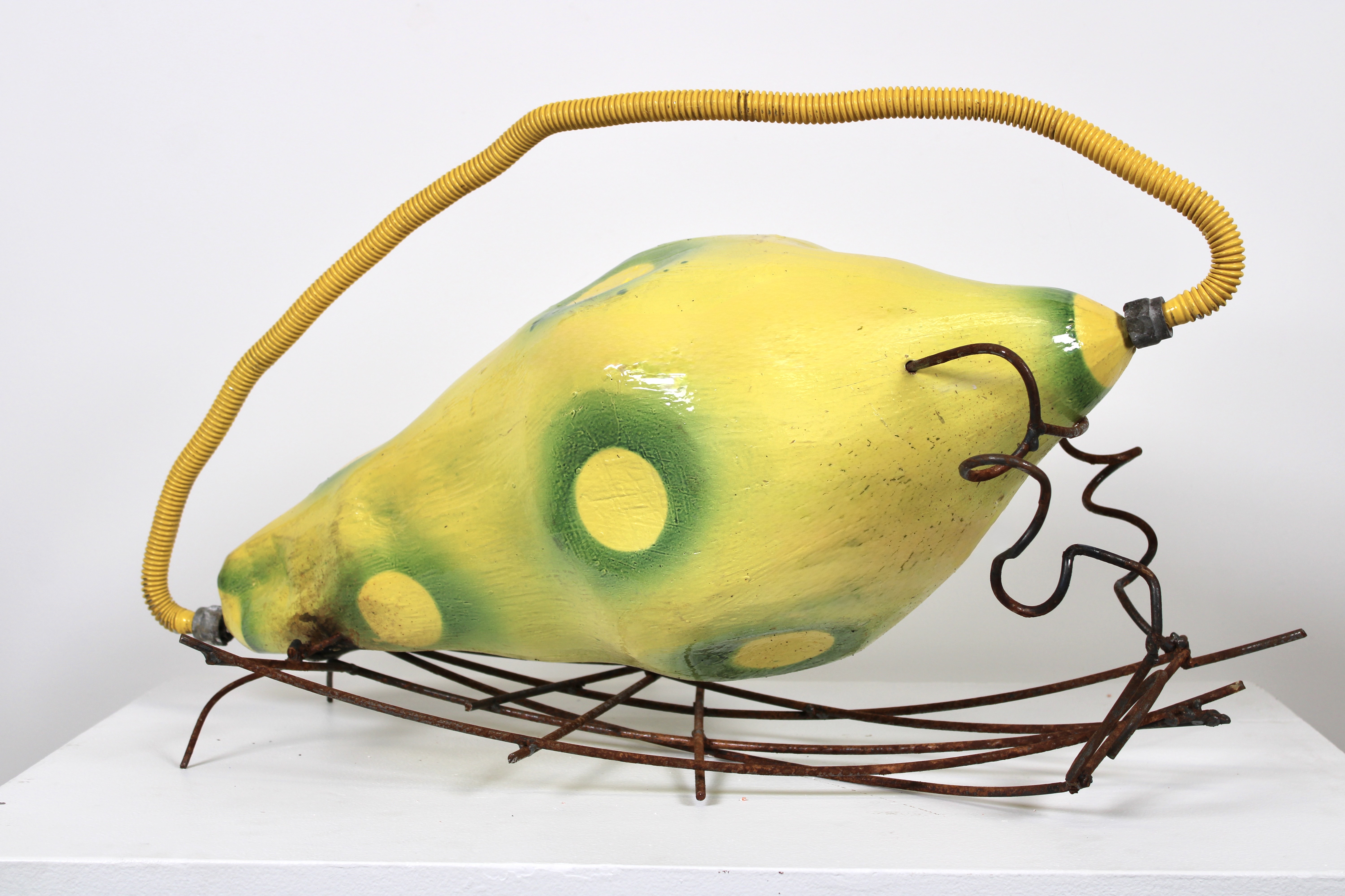 Emmanuel “Kstony” Asamoah, Transmitting Growth, 2025, Earthenware, low fire glaze, metal, coiled tube, 20″ x 31″ x 43″. Emmanuel “Kstony” Asamoah, Transmitting Growth, 2025, Earthenware, low fire glaze, metal, coiled tube, 20″ x 31″ x 43″.