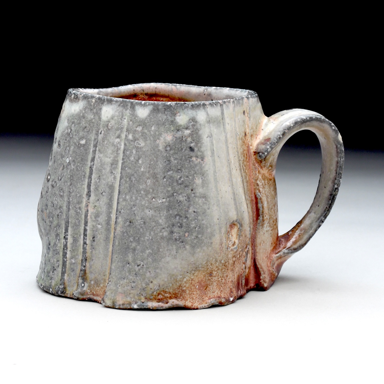 Bede Clarke, Mug, wood and salt fired stoneware.