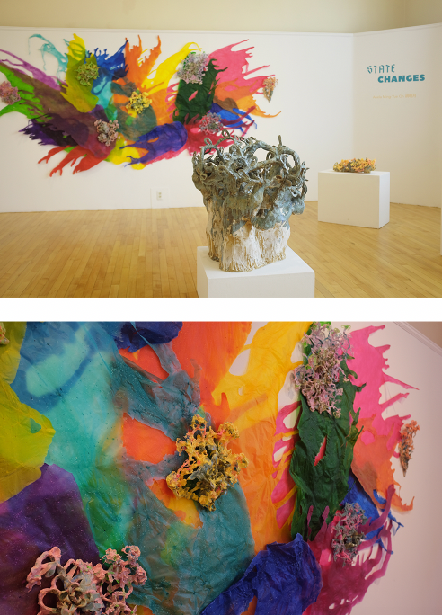 State Changes solo show at Sonoma Ceramics, overbeaten abaca, Ceramic, 3D-pen, kozo, 2021